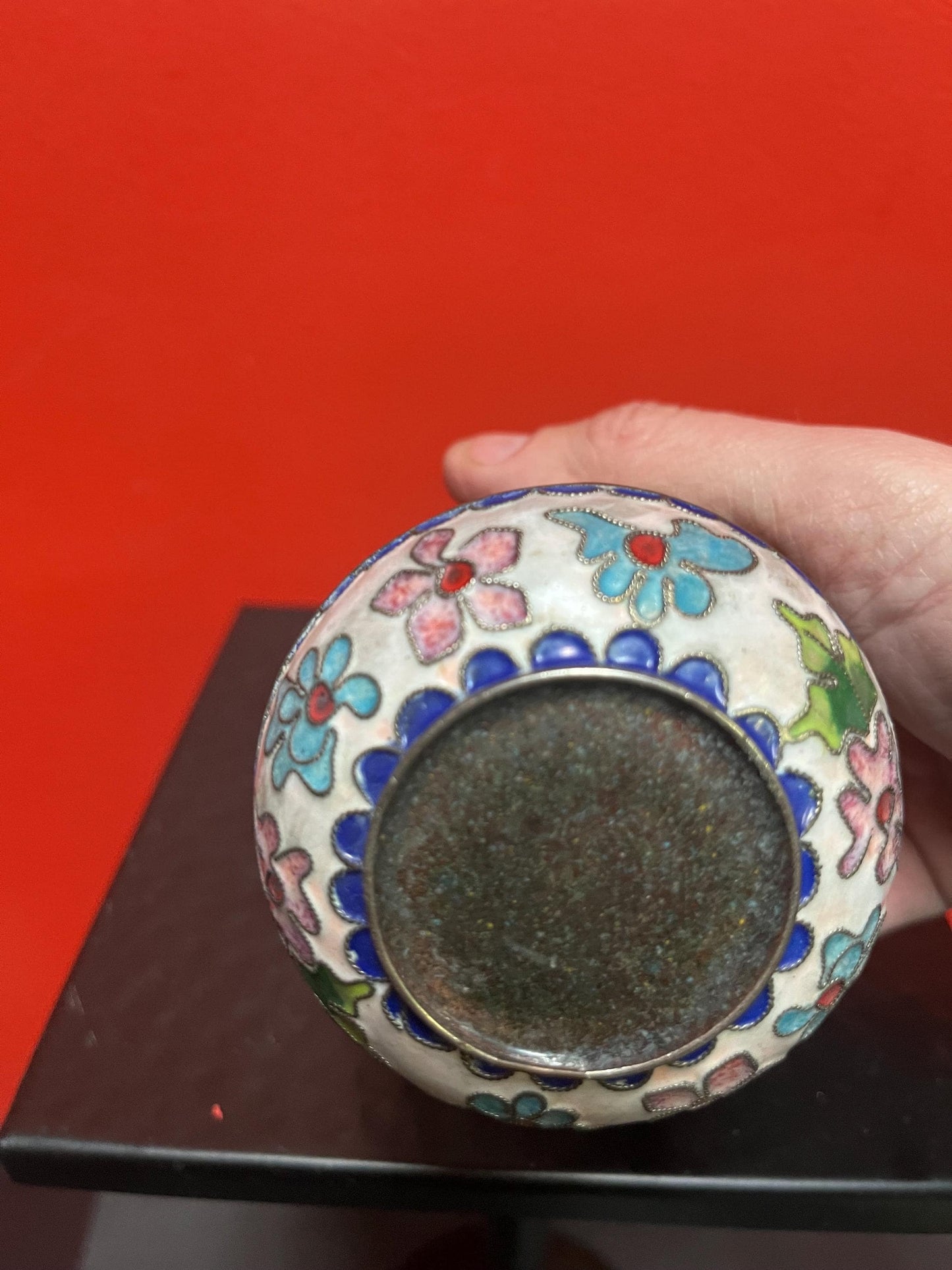 Beautiful antique 7 inch tall Chinese cloisonné birdcage  great condition and great price