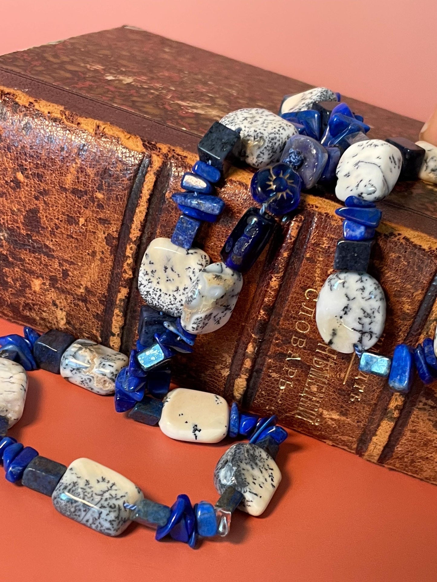 Stunning 24 inch Lapis Lazuli Stone Necklace