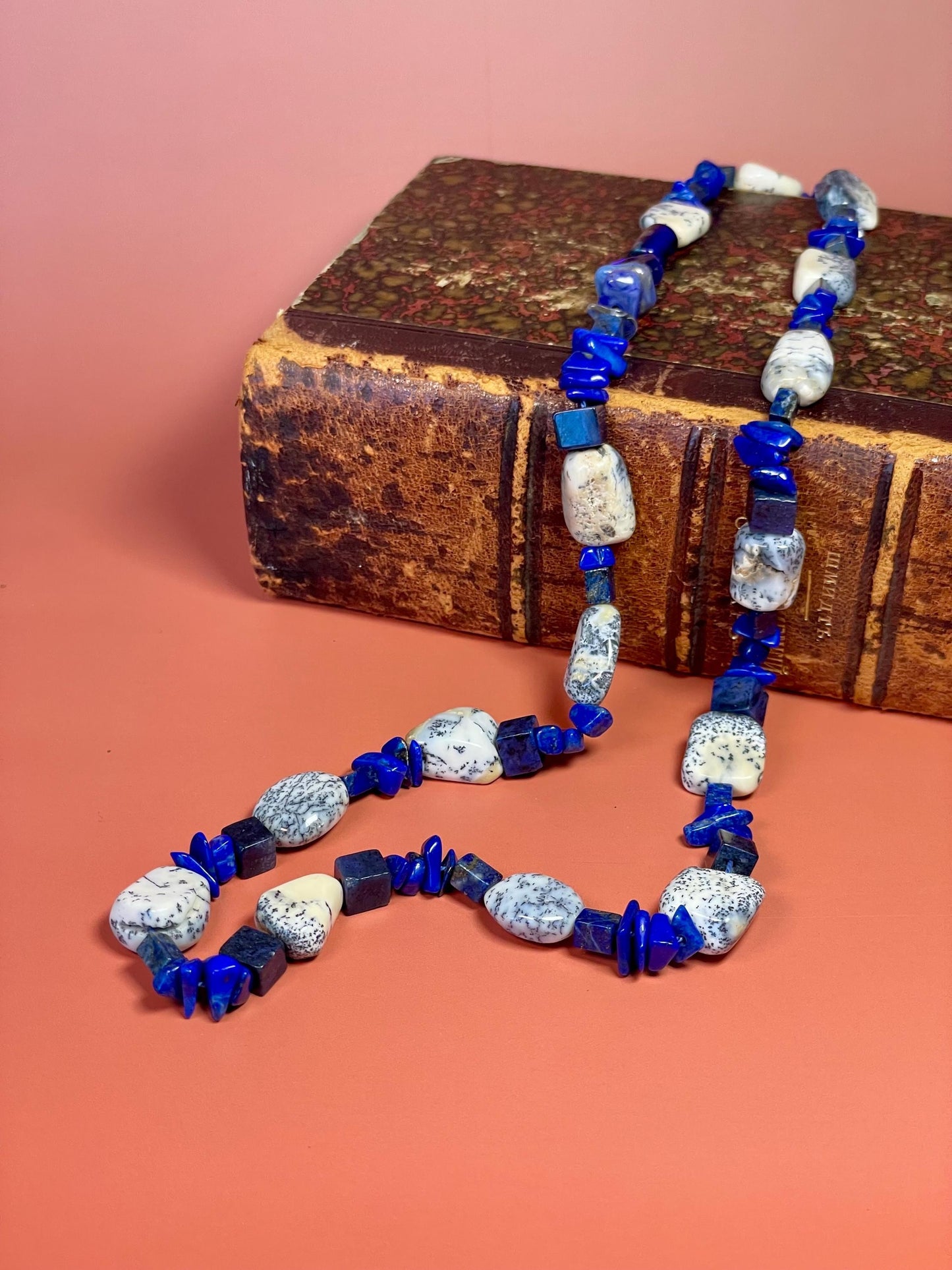 Stunning 24 inch Lapis Lazuli Stone Necklace