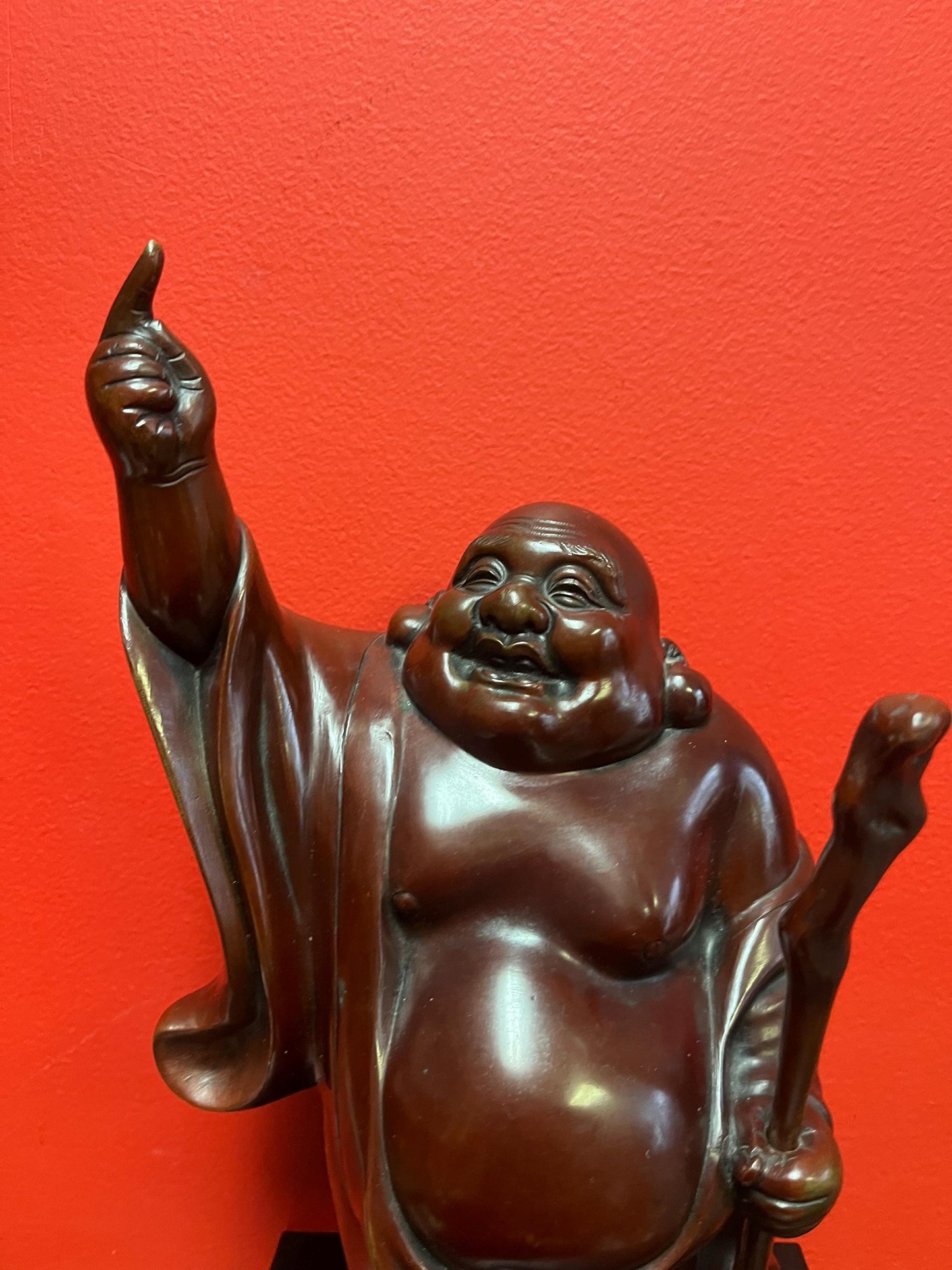 Stunning 13 inch tall Japanese bronze of a Buddha antique classic beauty  great patina and very very heavy