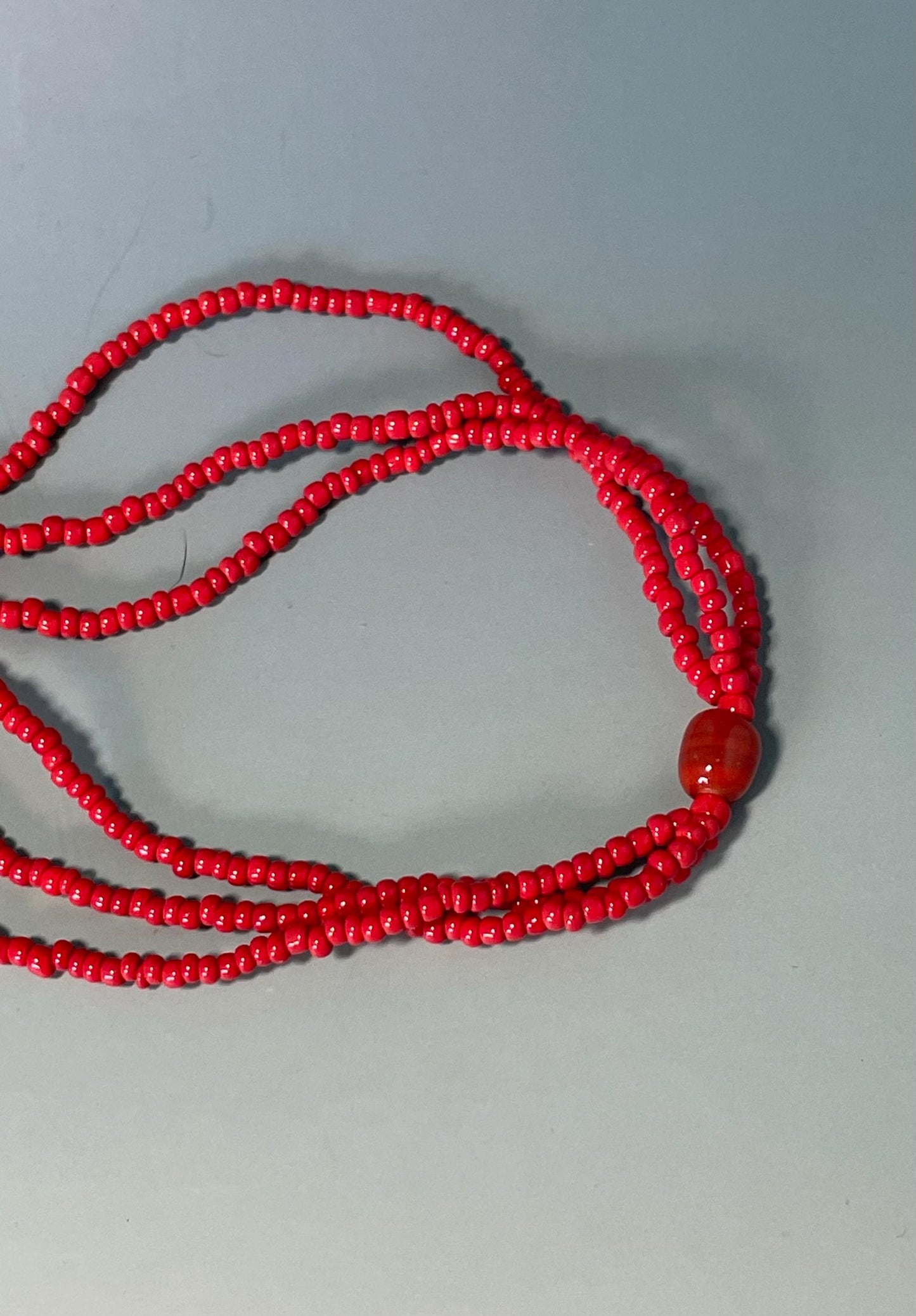 Lot of 2 Necklaces  Red Beaded 24 inch with 4.5 inch Pendant & Silver Leaf 32 inch with 4 inch Pendant