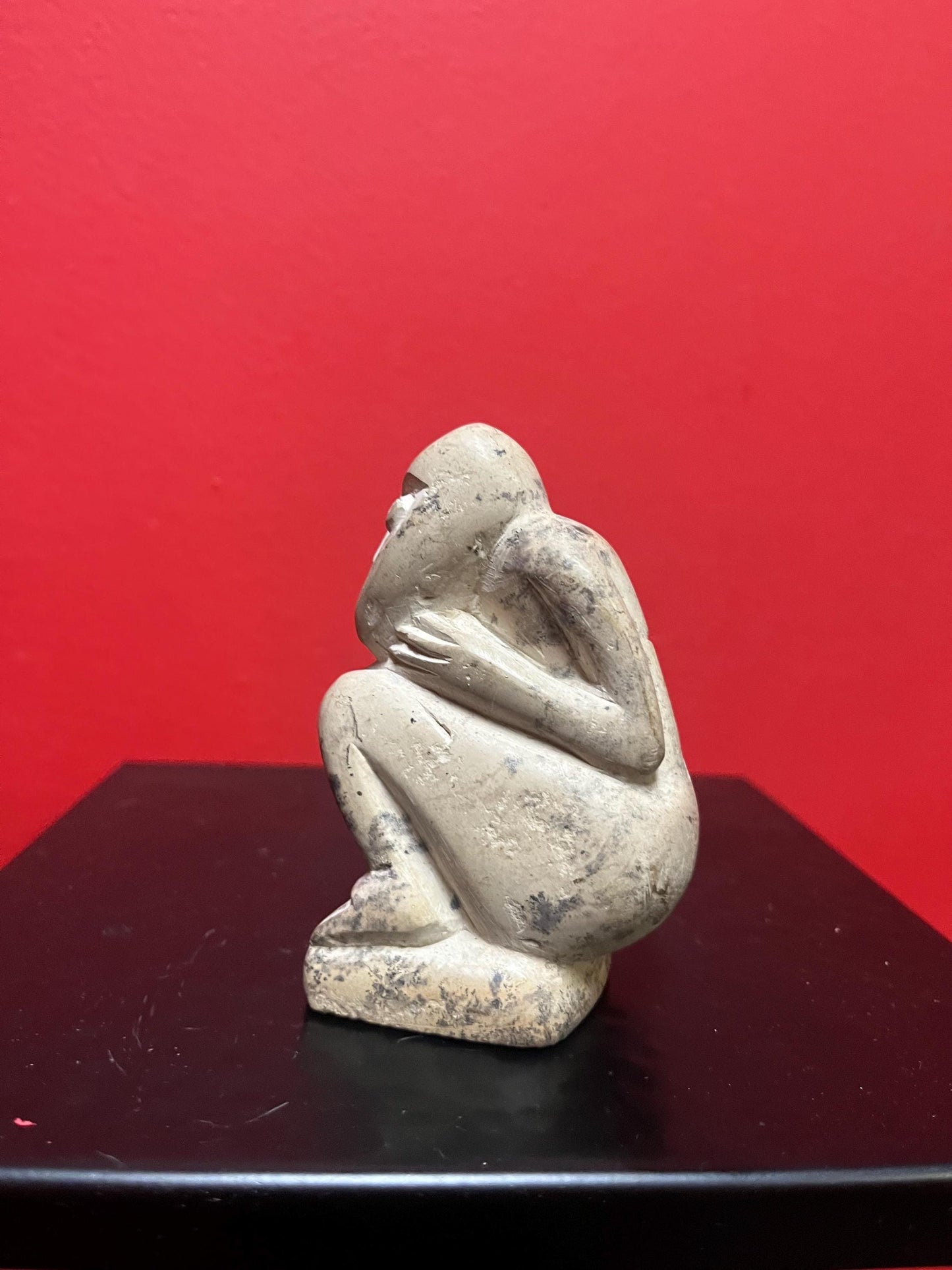 Cool 4 inch tall stone Asian monkey  old and unique