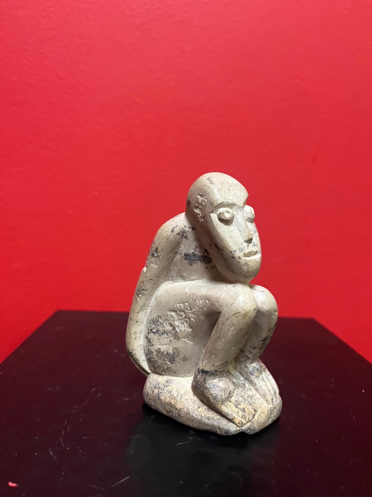 Cool 4 inch tall stone Asian monkey  old and unique