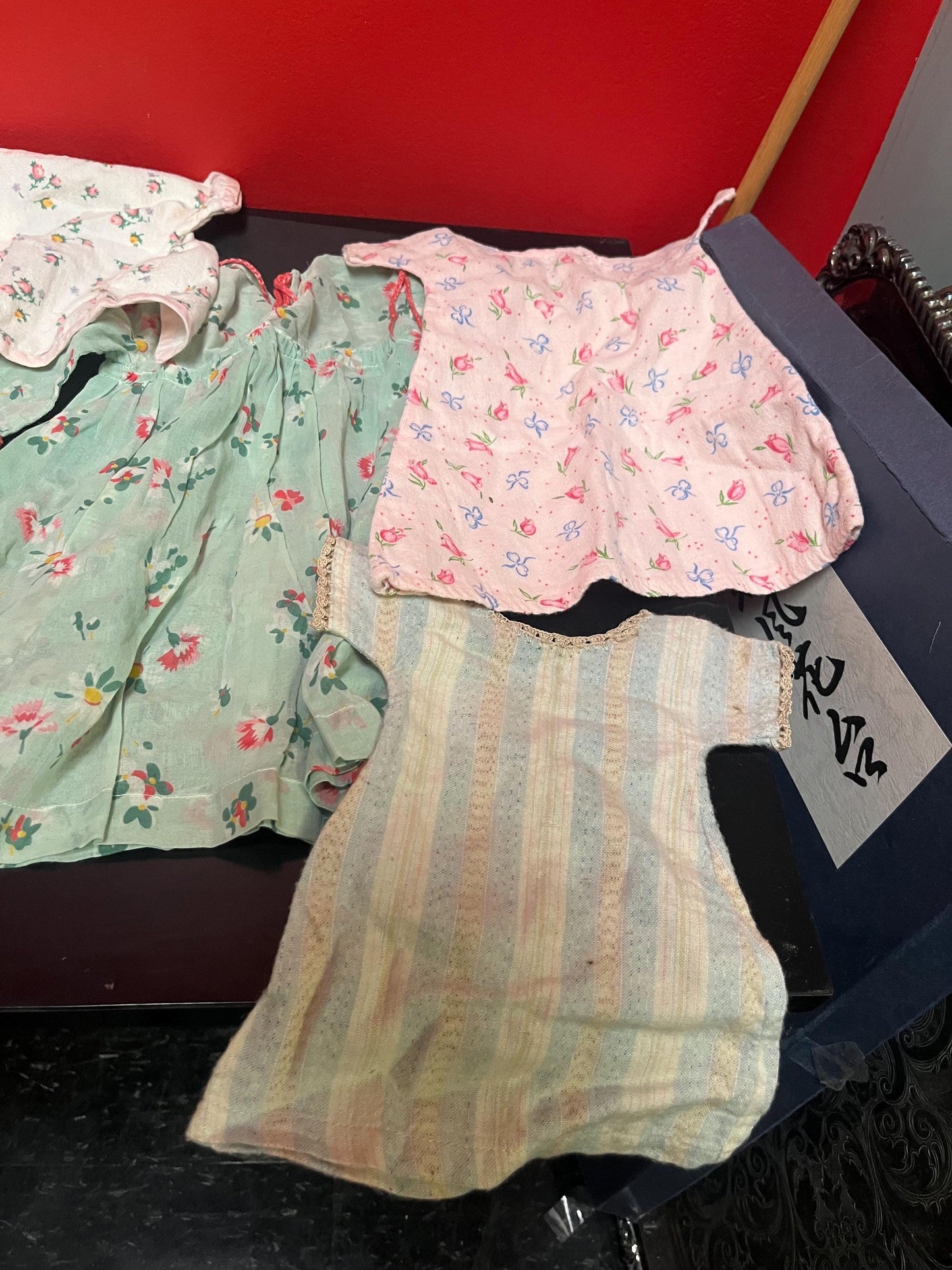 Collection of antique doll clothes all for one low price  from large collection  wow deal  good condition see photos