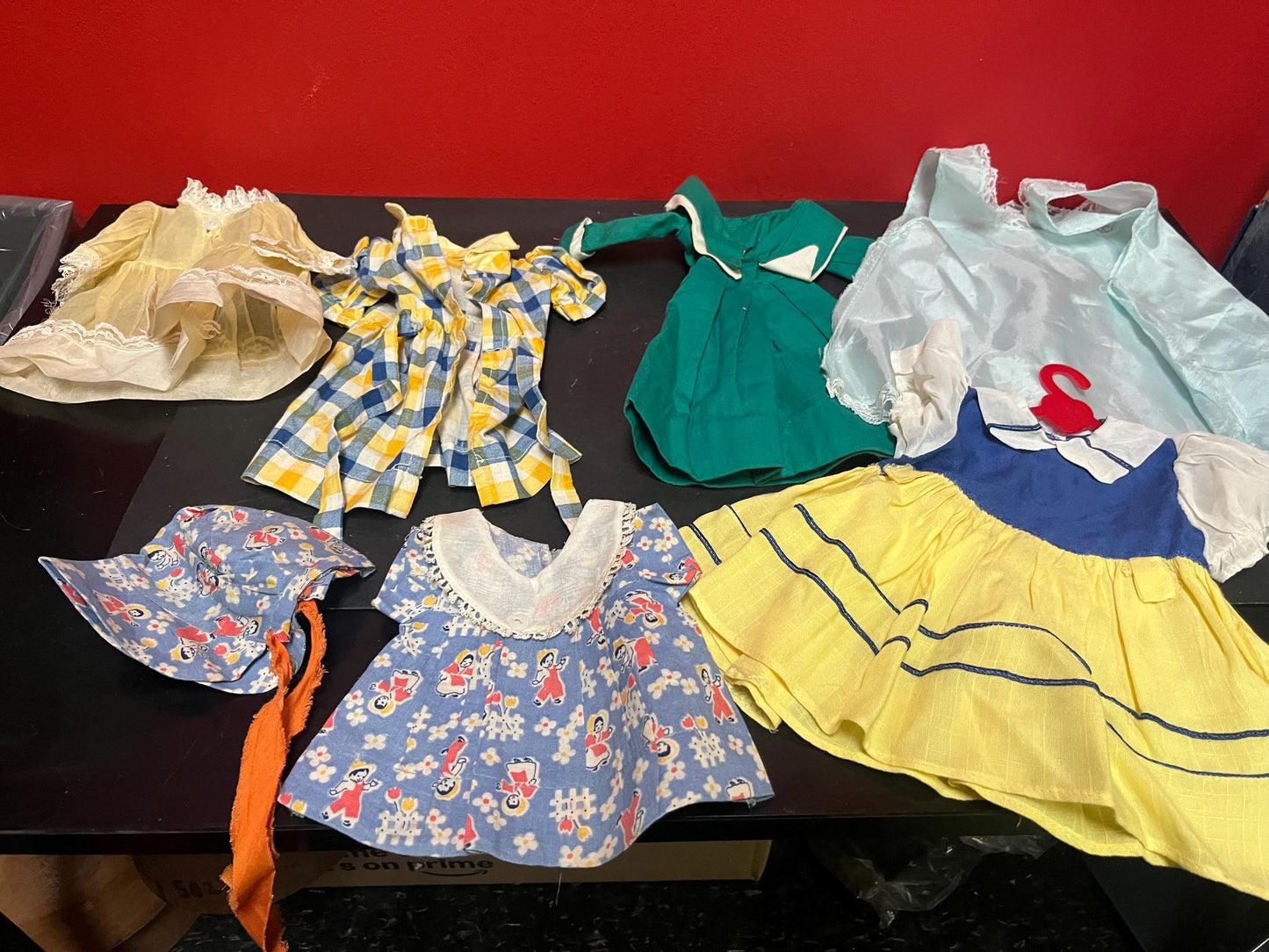 Collection of antique doll clothes all for one low price  from large collection  wow deal  good condition see photos