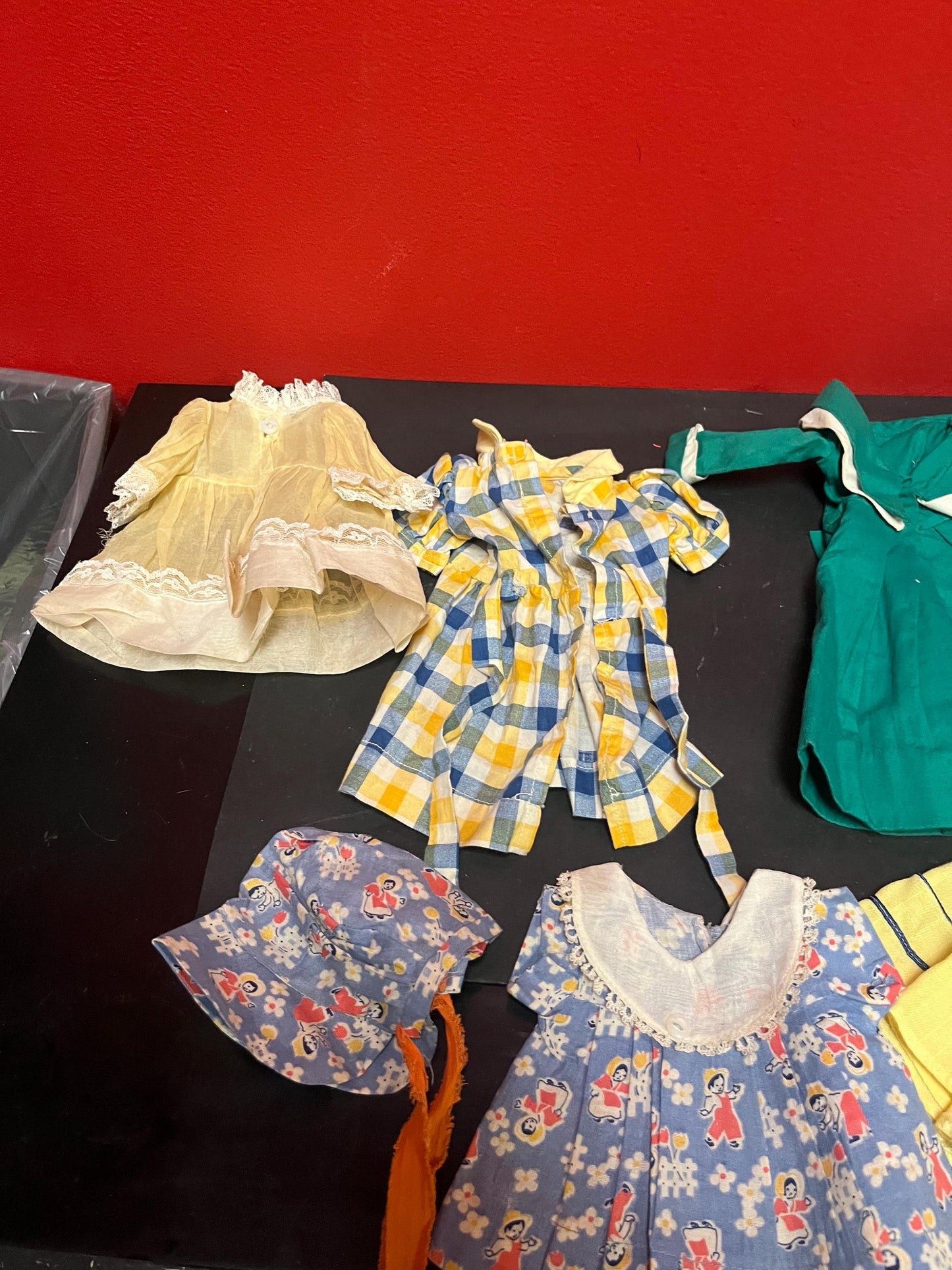 Collection of antique doll clothes all for one low price  from large collection  wow deal  good condition see photos
