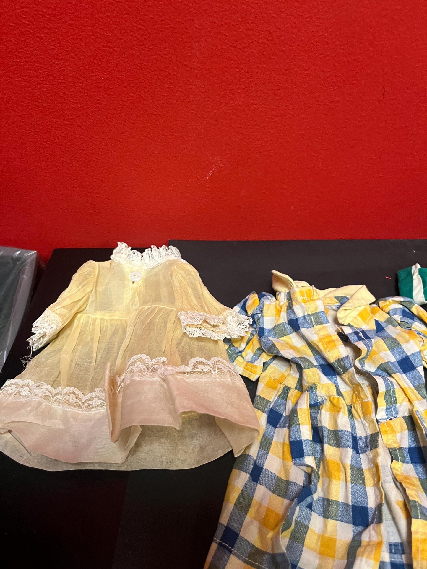 Collection of antique doll clothes all for one low price  from large collection  wow deal  good condition see photos