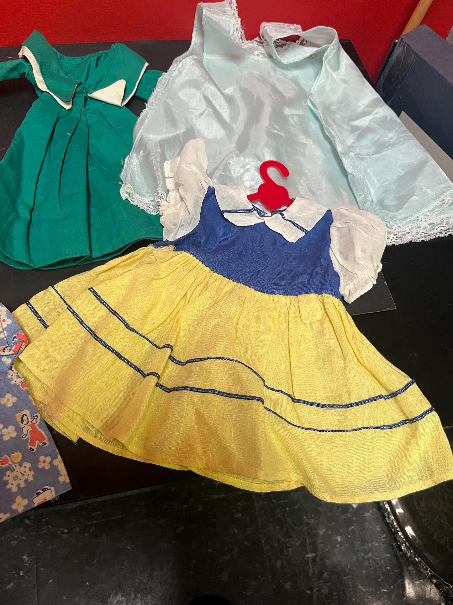 Collection of antique doll clothes all for one low price  from large collection  wow deal  good condition see photos