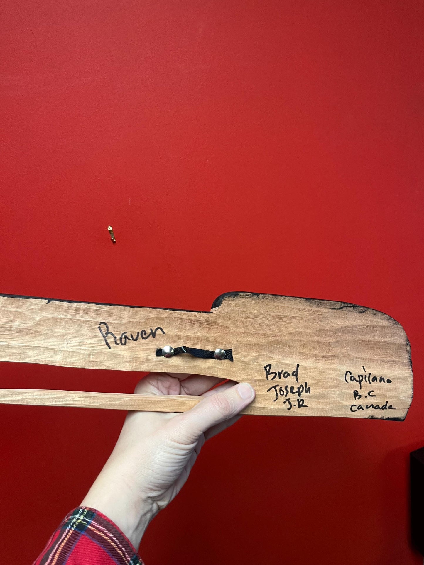 Beautiful 23 x 5 indigenous first nations specific northwest raven  plaque by Brad Joseph Junior  signed and great detail  ready to hang