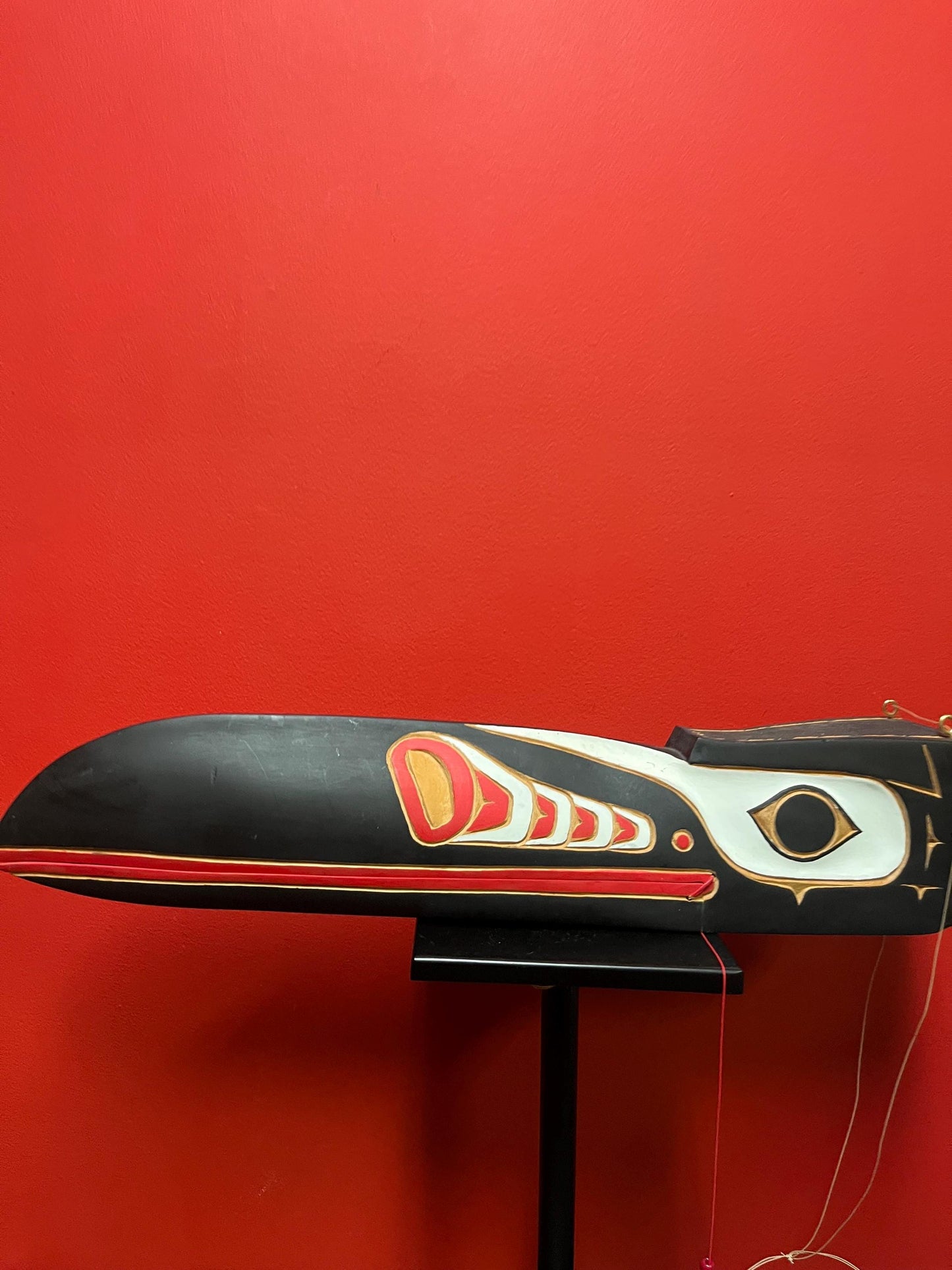 A  Beautiful 28 inch long stained cedar indigenous first nations Pacific northwest Coast transformation paddle plaque  - wow