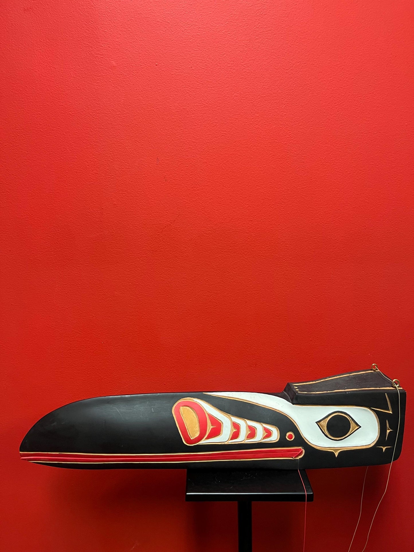 A  Beautiful 28 inch long stained cedar indigenous first nations Pacific northwest Coast transformation paddle plaque  - wow