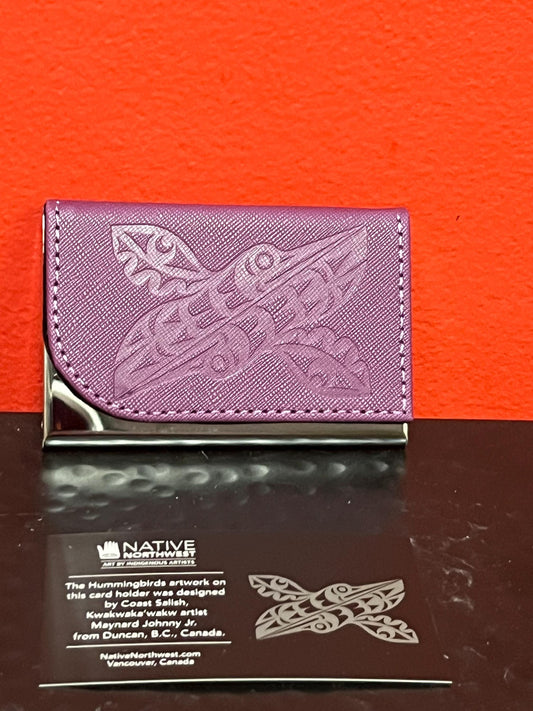 Indigenous business card holder  brand new 4 x 2  native designed by Canadian artist great gift  with box