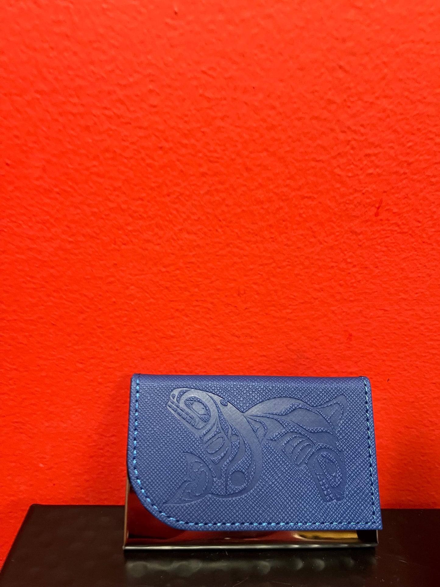 Indigenous business card holder  brand new 4 x 2  native designed by Canadian artist great gift  with box