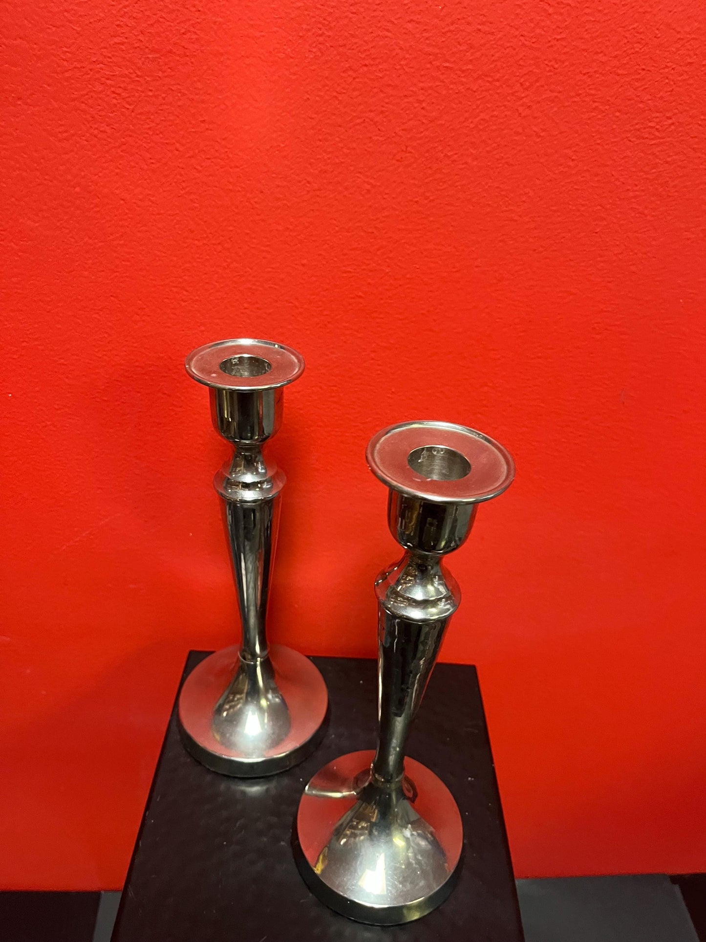 Beautiful pair of 8 inch silver plated candlesticks in perfect condition  the best gift