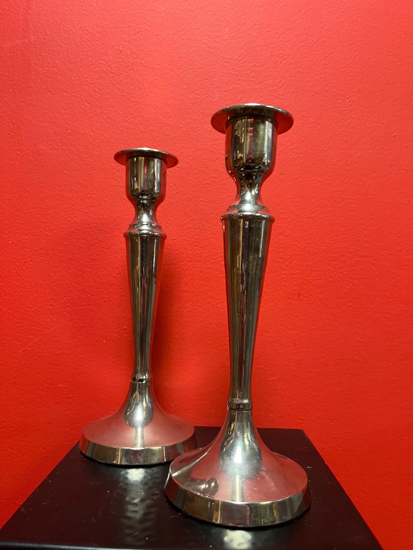 Beautiful pair of 8 inch silver plated candlesticks in perfect condition  the best gift
