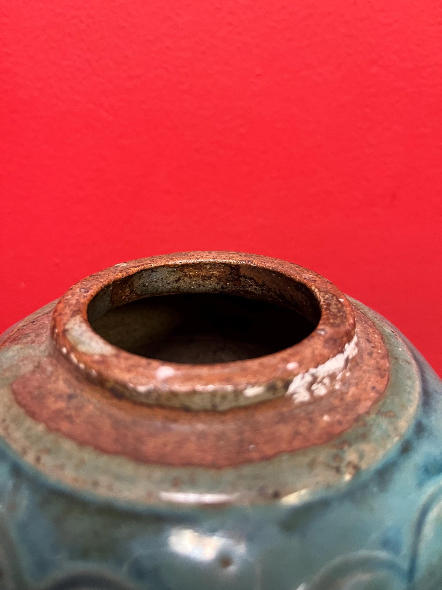 Super old 5 1/2 inch tall Chinese ginger jar in good condition  really wonderful example