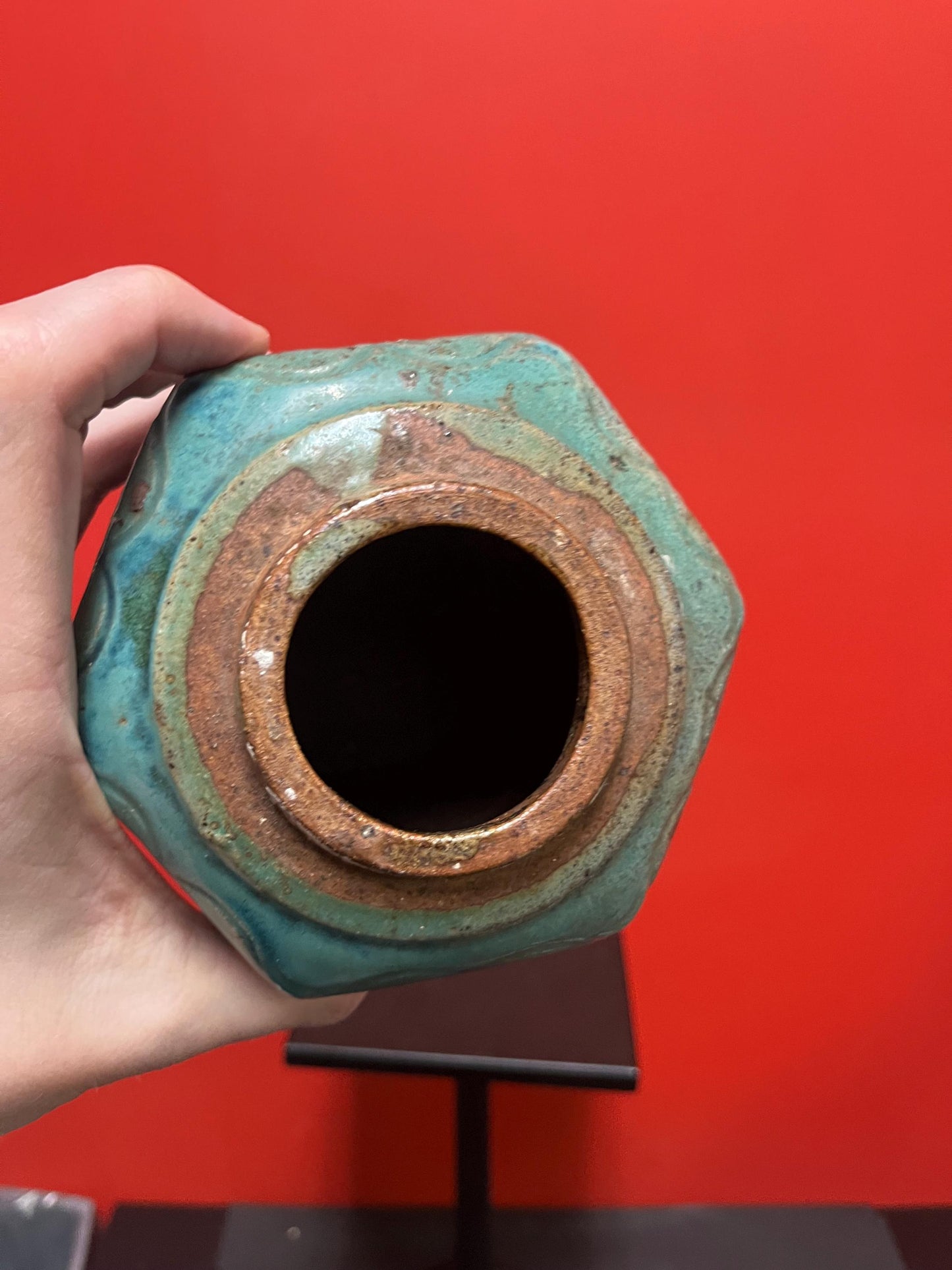 Super old 5 1/2 inch tall Chinese ginger jar in good condition  really wonderful example