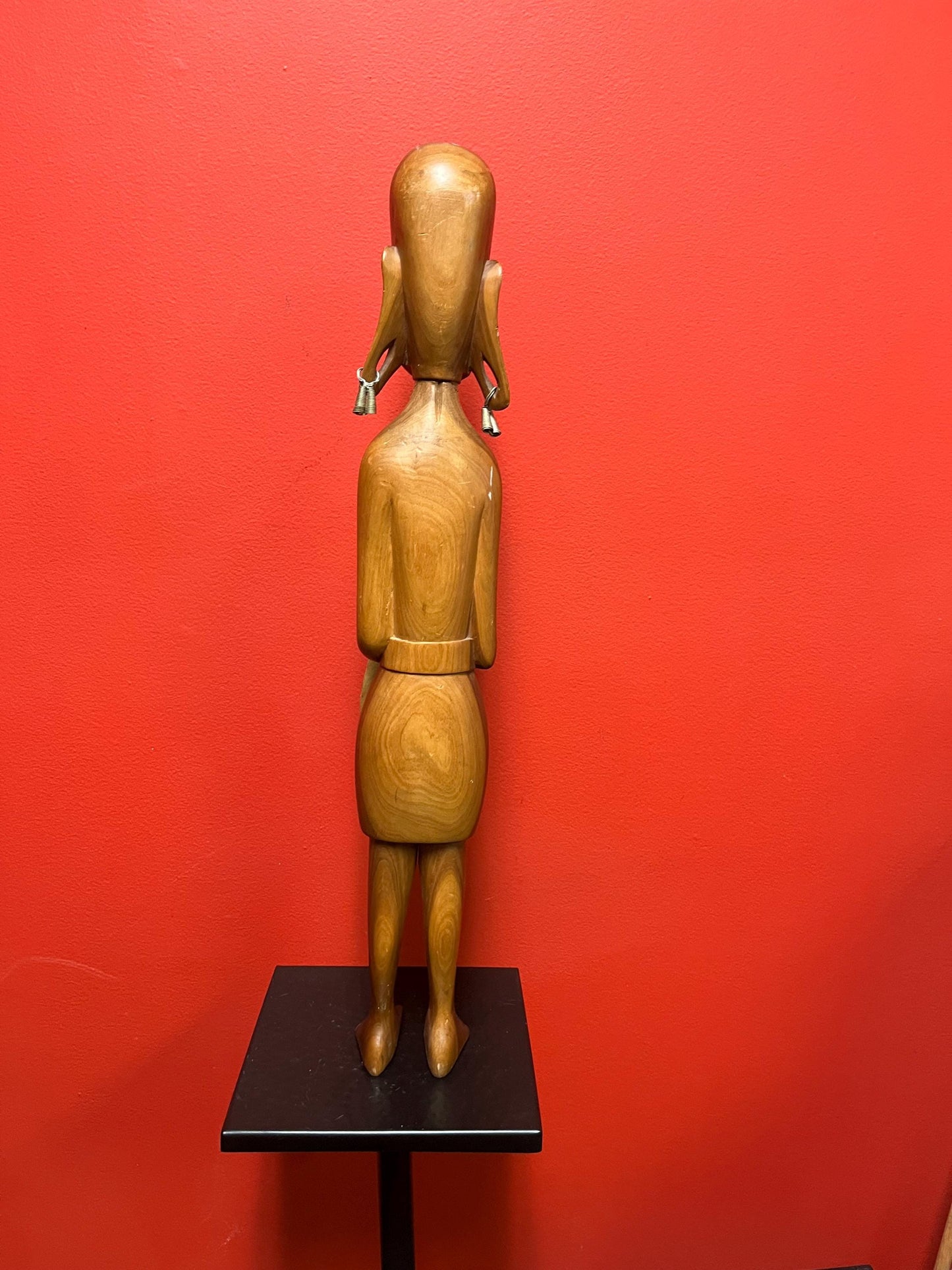 Beautiful 22 inch tall African statue of a warrior great look and stature  wow  1960s