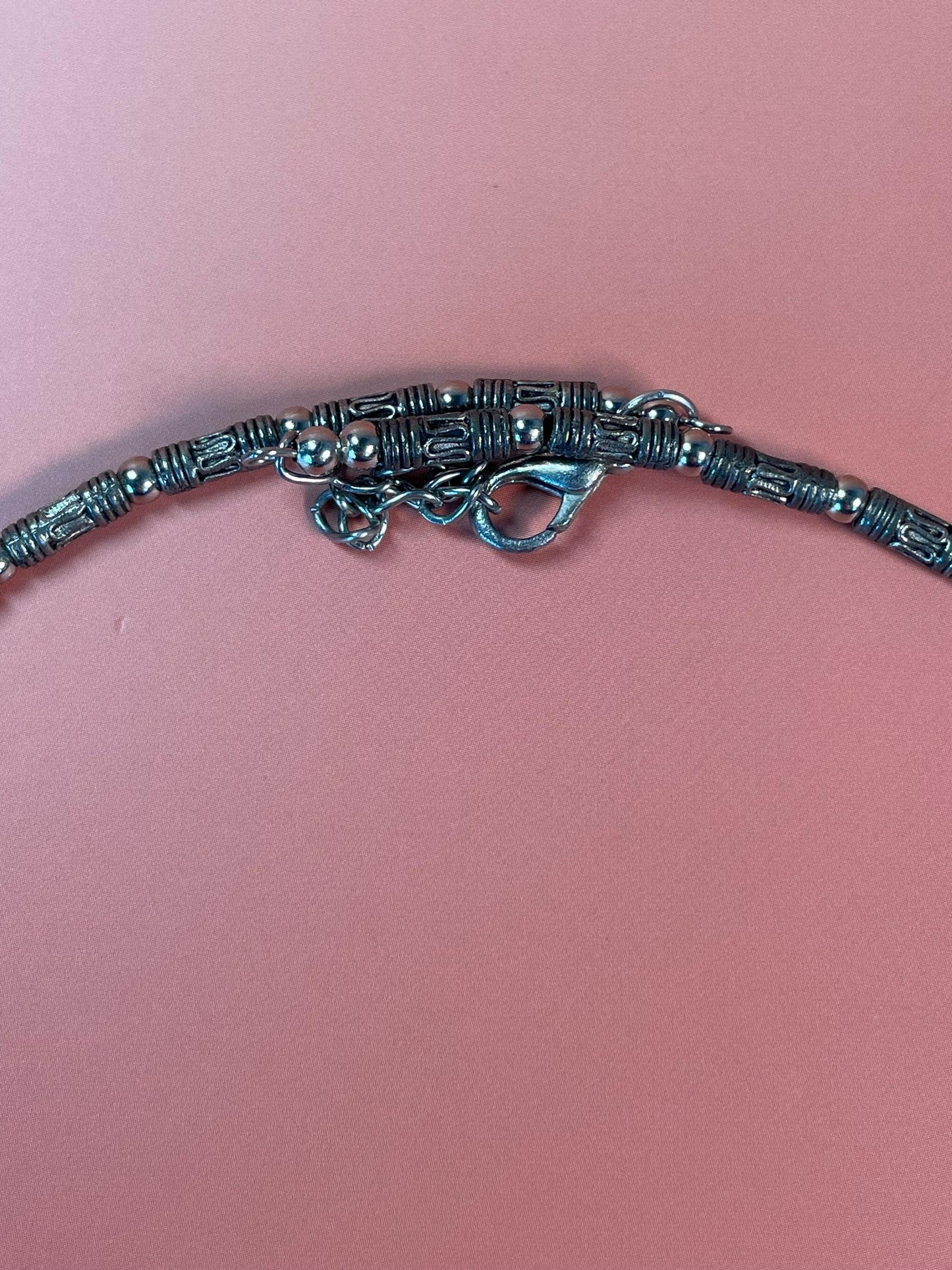 Adjustable Silver Choker Necklace with Fish Pendant  5 Inches