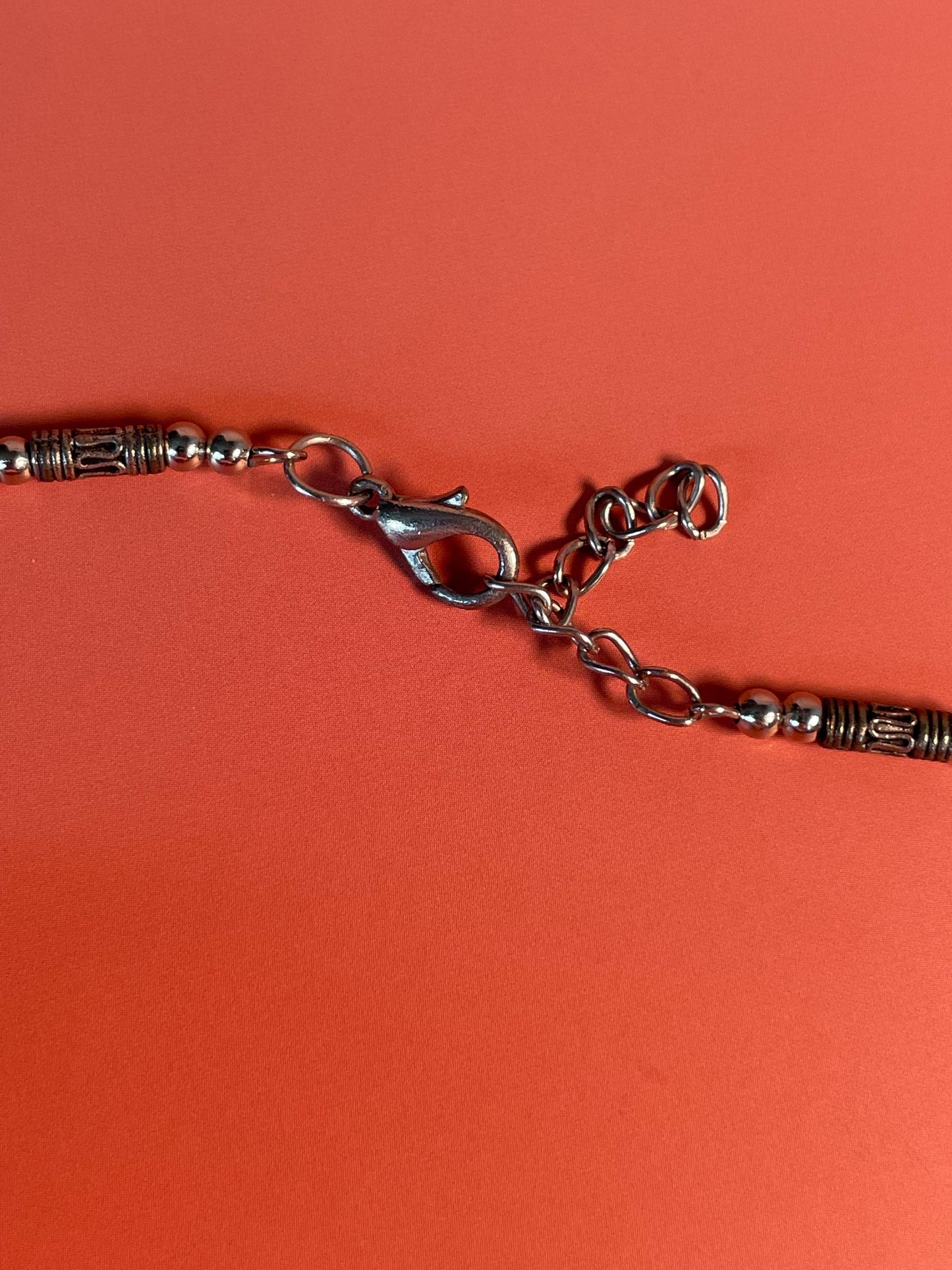 Adjustable Silver Choker Necklace with Fish Pendant  5 Inches