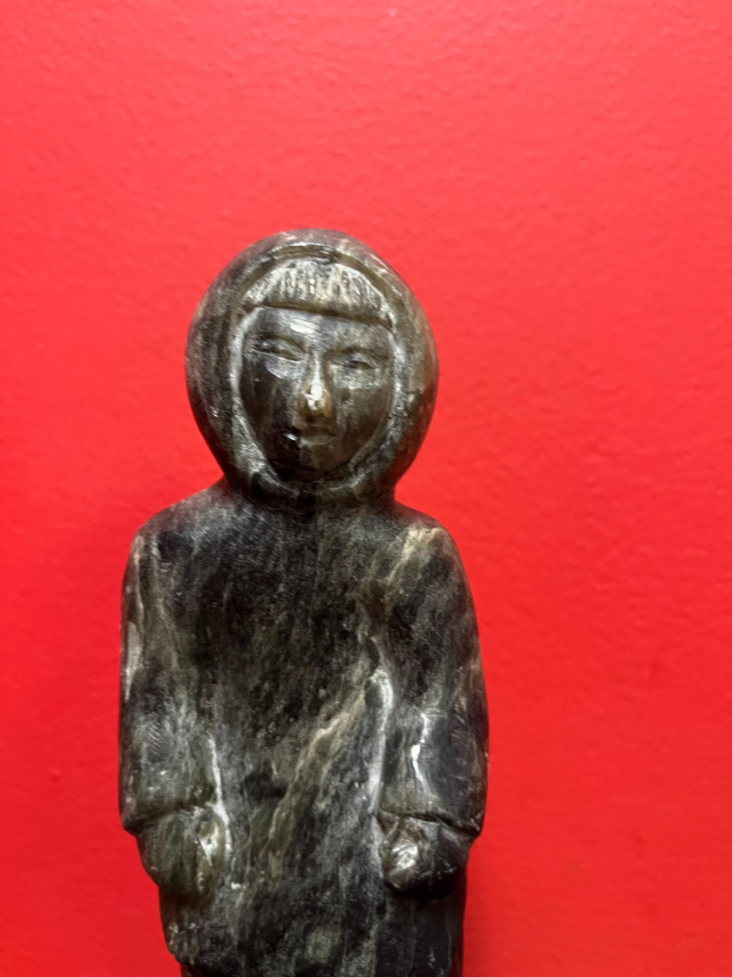 Rare stunning 9 inch tall antique indigenous  Inuit Eskimo statue  perfect condition  wow