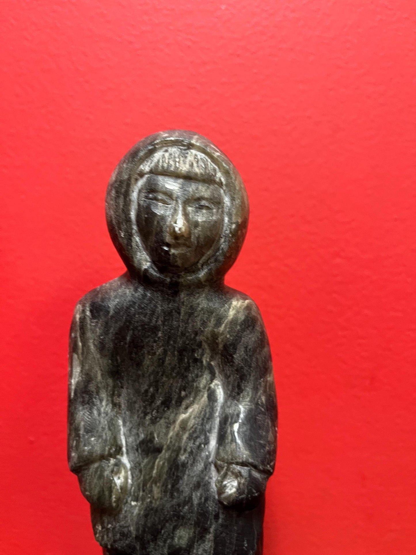 Rare stunning 9 inch tall antique indigenous  Inuit Eskimo statue  perfect condition  wow