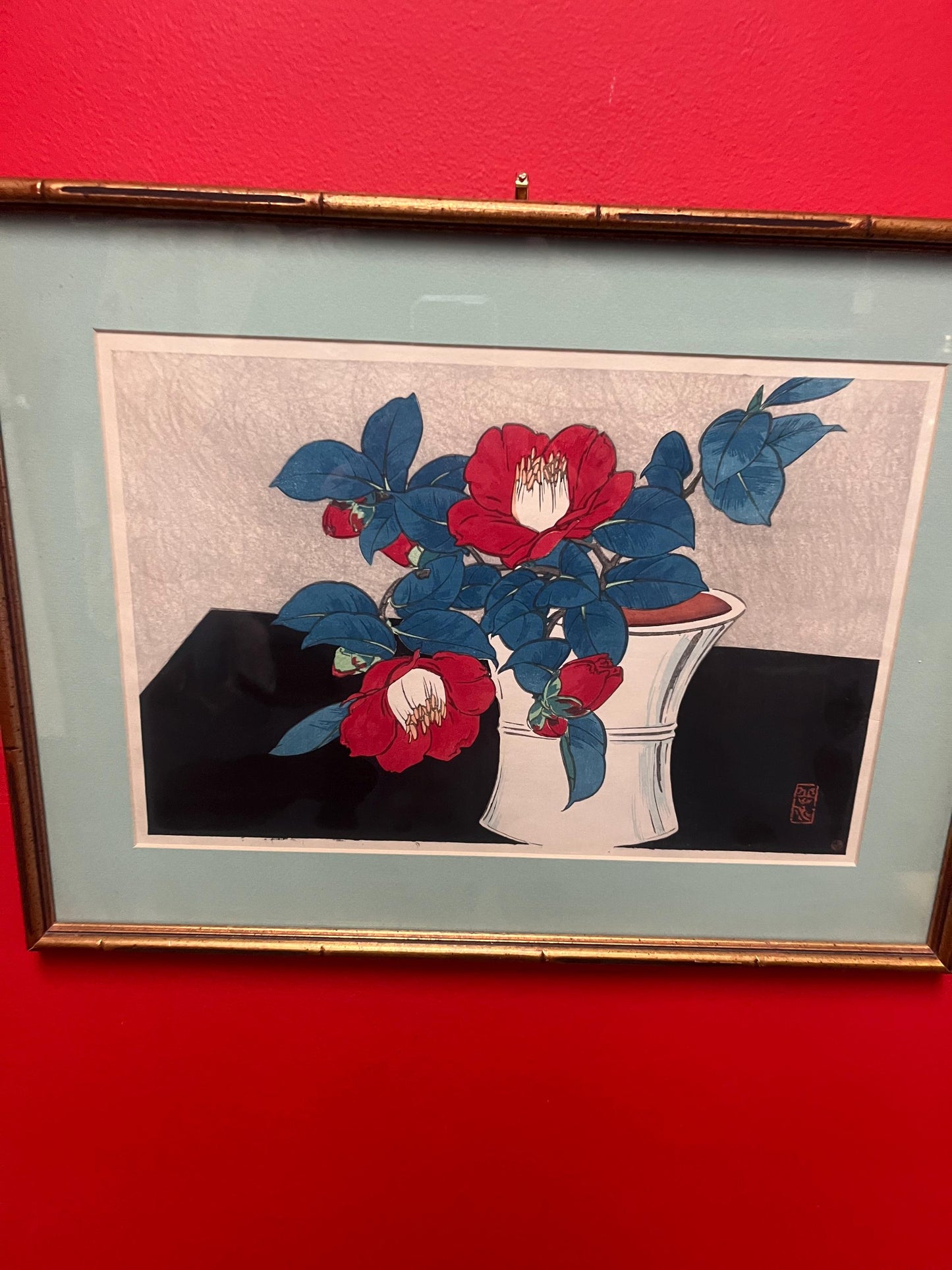 Absolutely fabulous 11 x 14 inch Japanese woodblock print of an onsen  sento Wonderful depiction and framing  high quality picture