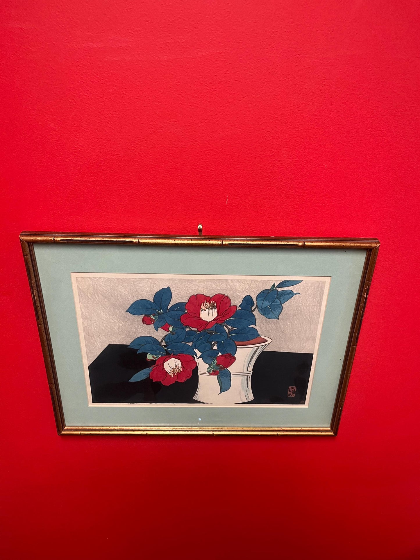 Absolutely fabulous 11 x 14 inch Japanese woodblock print of an onsen  sento Wonderful depiction and framing  high quality picture