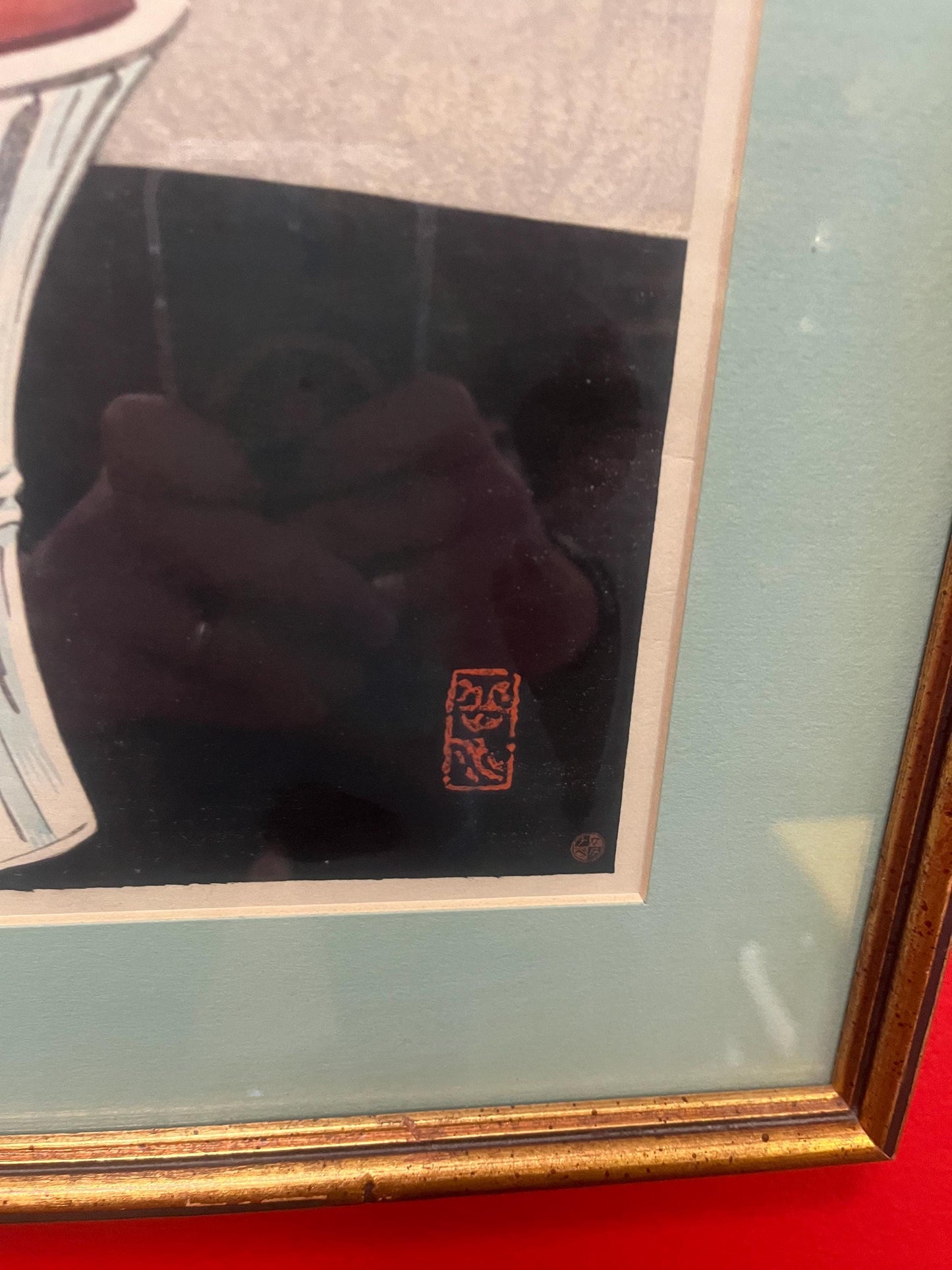 Absolutely fabulous 11 x 14 inch Japanese woodblock print of an onsen  sento Wonderful depiction and framing  high quality picture