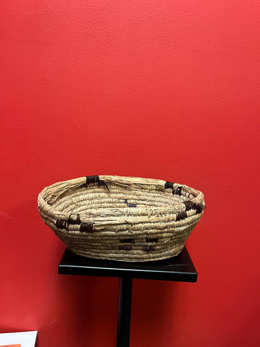 Lovely 10 x 7 x 4 high indigenous first nations basket  not perfect but priced well