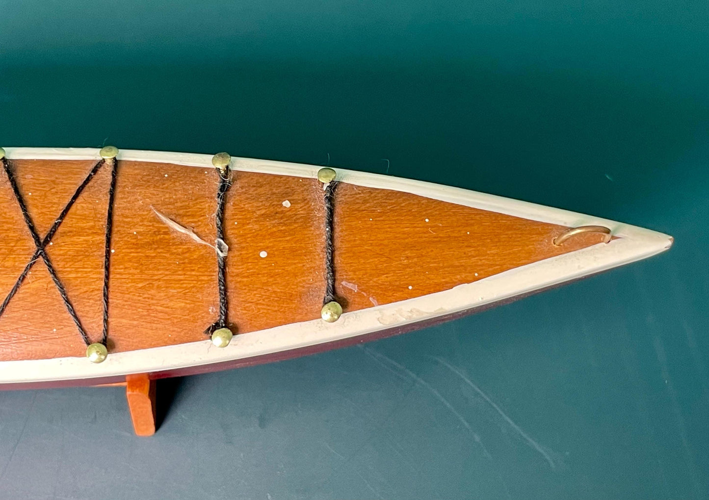 Handcrafted Wooden Kayak with Stand  8 inch x 1.5 inch High