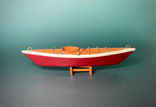 Handcrafted Wooden Kayak with Stand  8 inch x 1.5 inch High