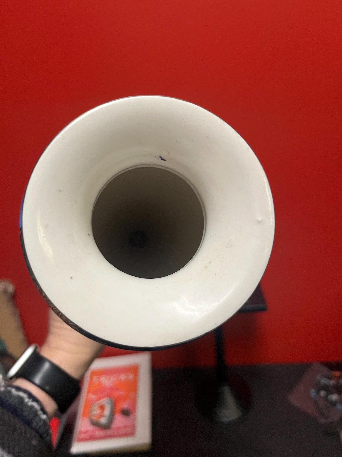 19 inch tall stunning antique European signed vase  art nouveau special  mint condition