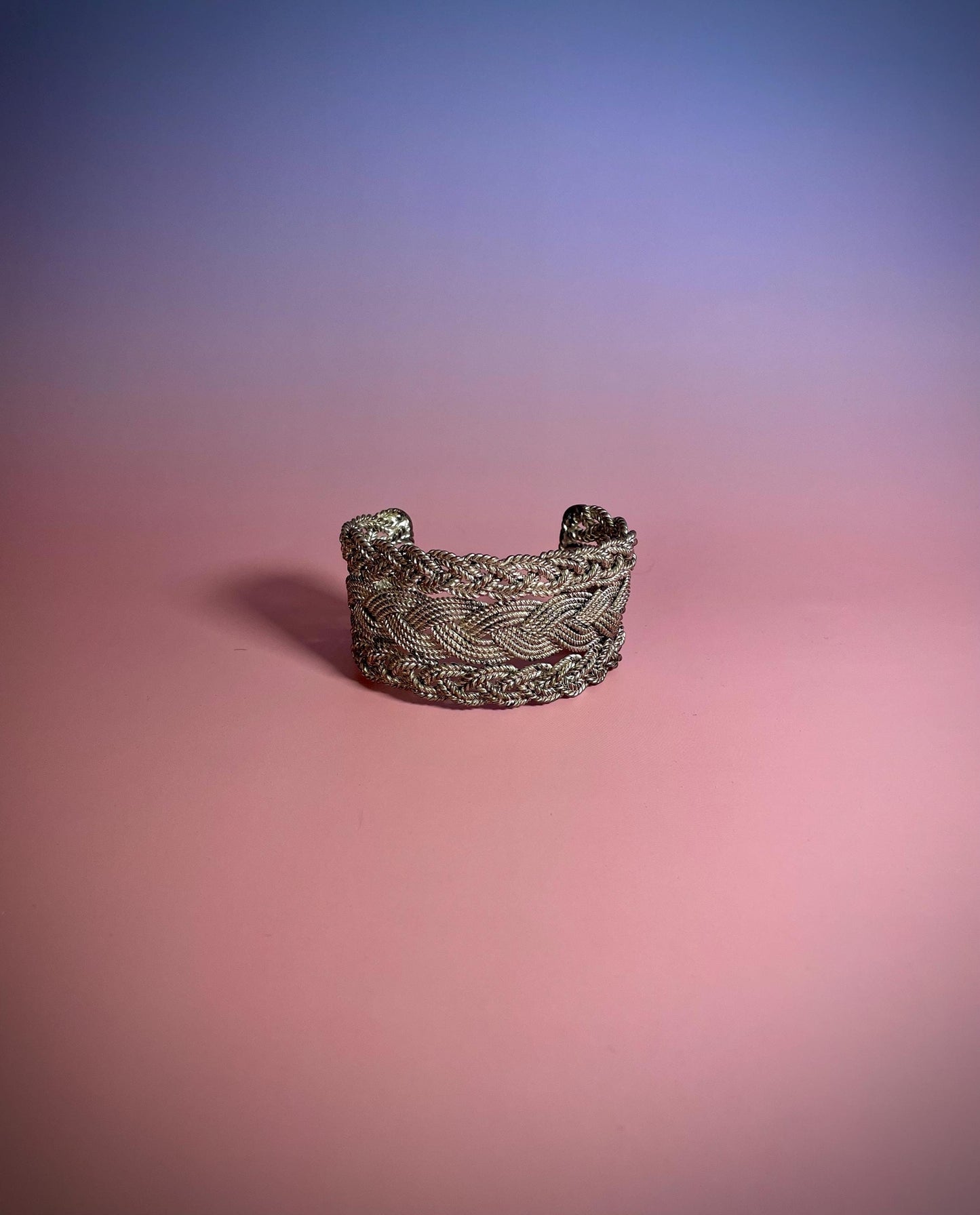 2.5 inch untested silver filigree cuff bracelet