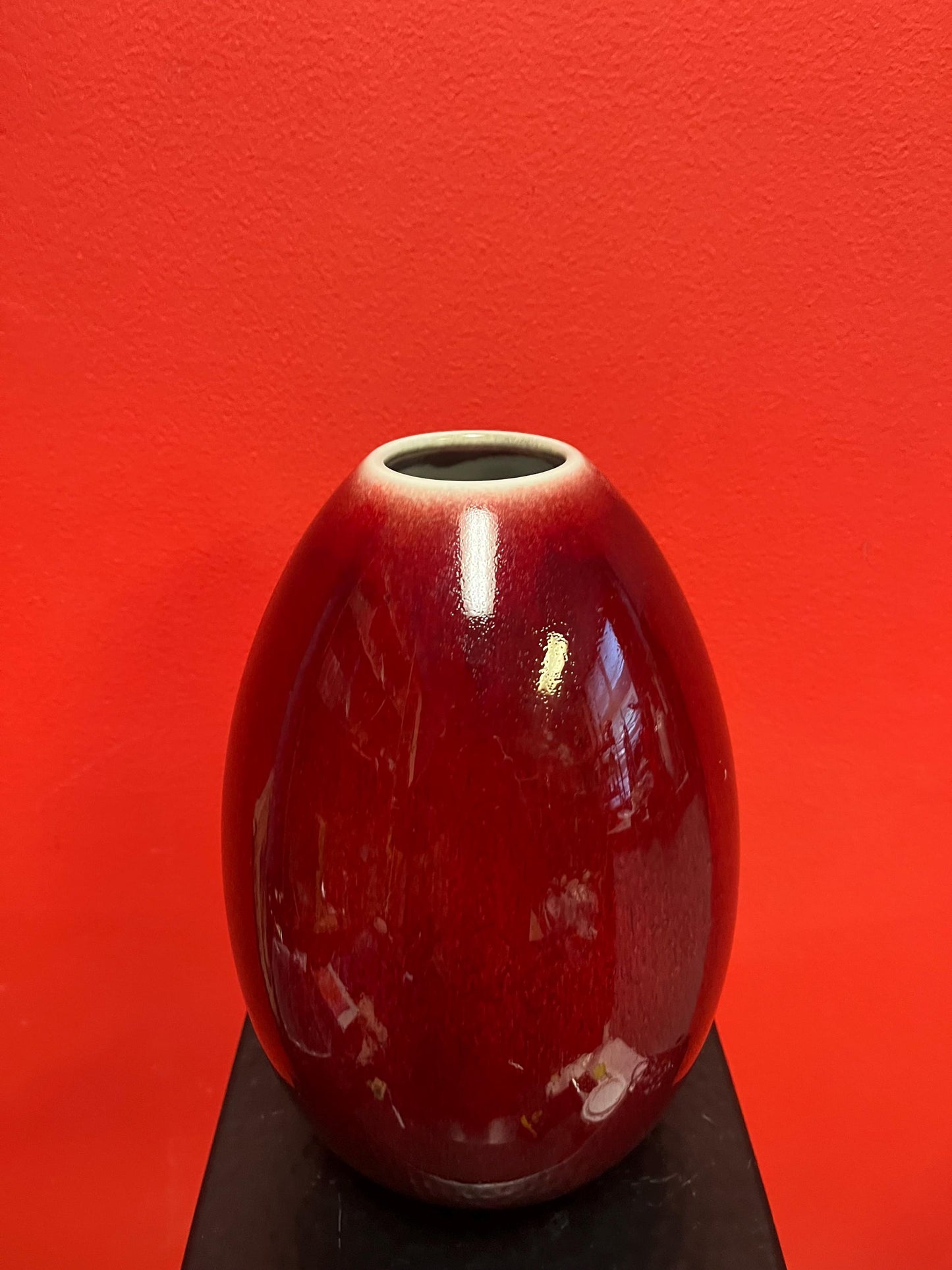 Amazing antique Chinese sang de beouf 10 inch tall vase  mint condition and great price  stunning glaze  Chinese Antiques