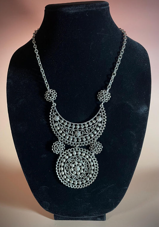 Amazing Untested Silver Persian Style Ornate Necklace