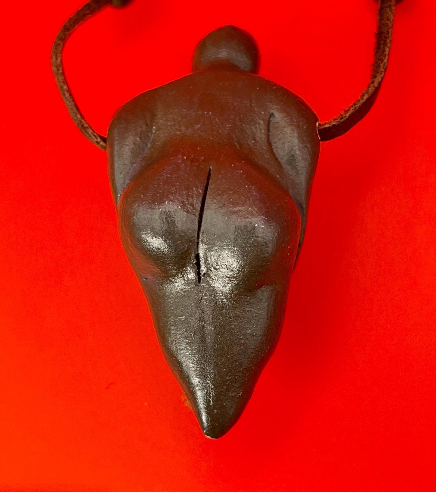 Amazing 27 inch Abstract Stone Nude Pendant Necklace with Rope and Wooden Beads