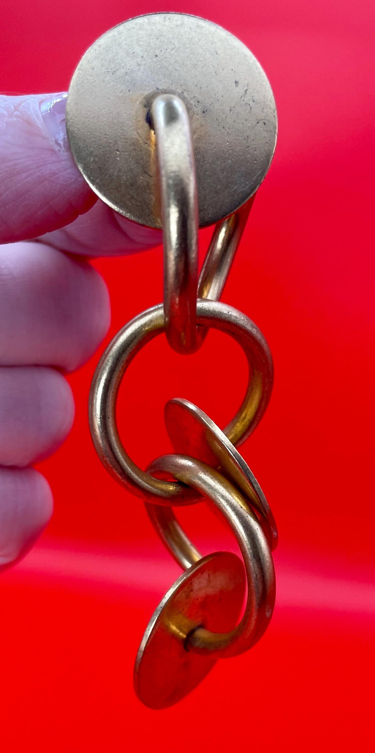 4 inch Mid-Century Modern Metal Clip on Earrings