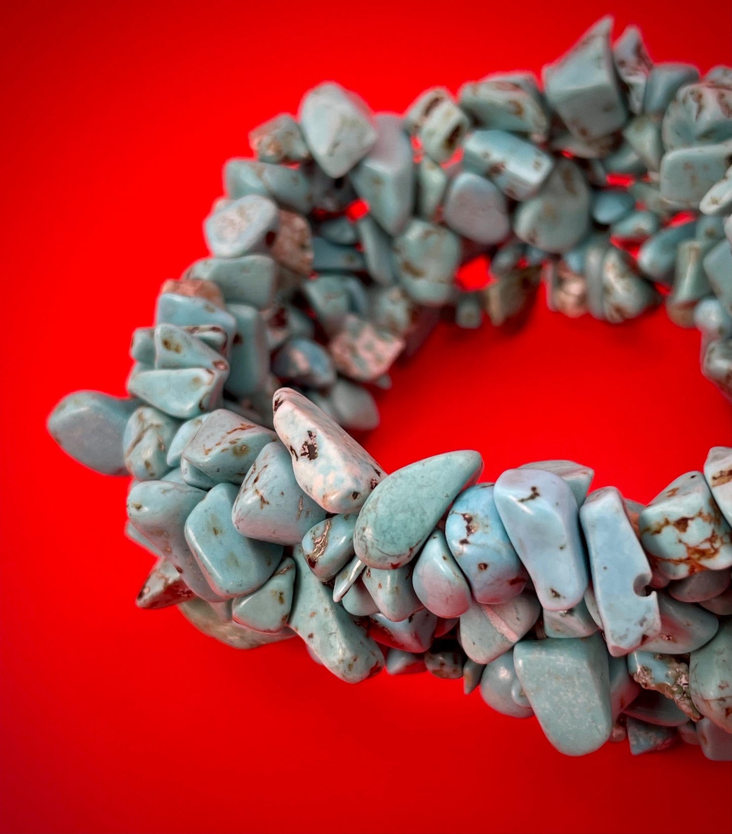 Chunky Turquoise Navajo Style Bracelet 3.25 inches but stretches