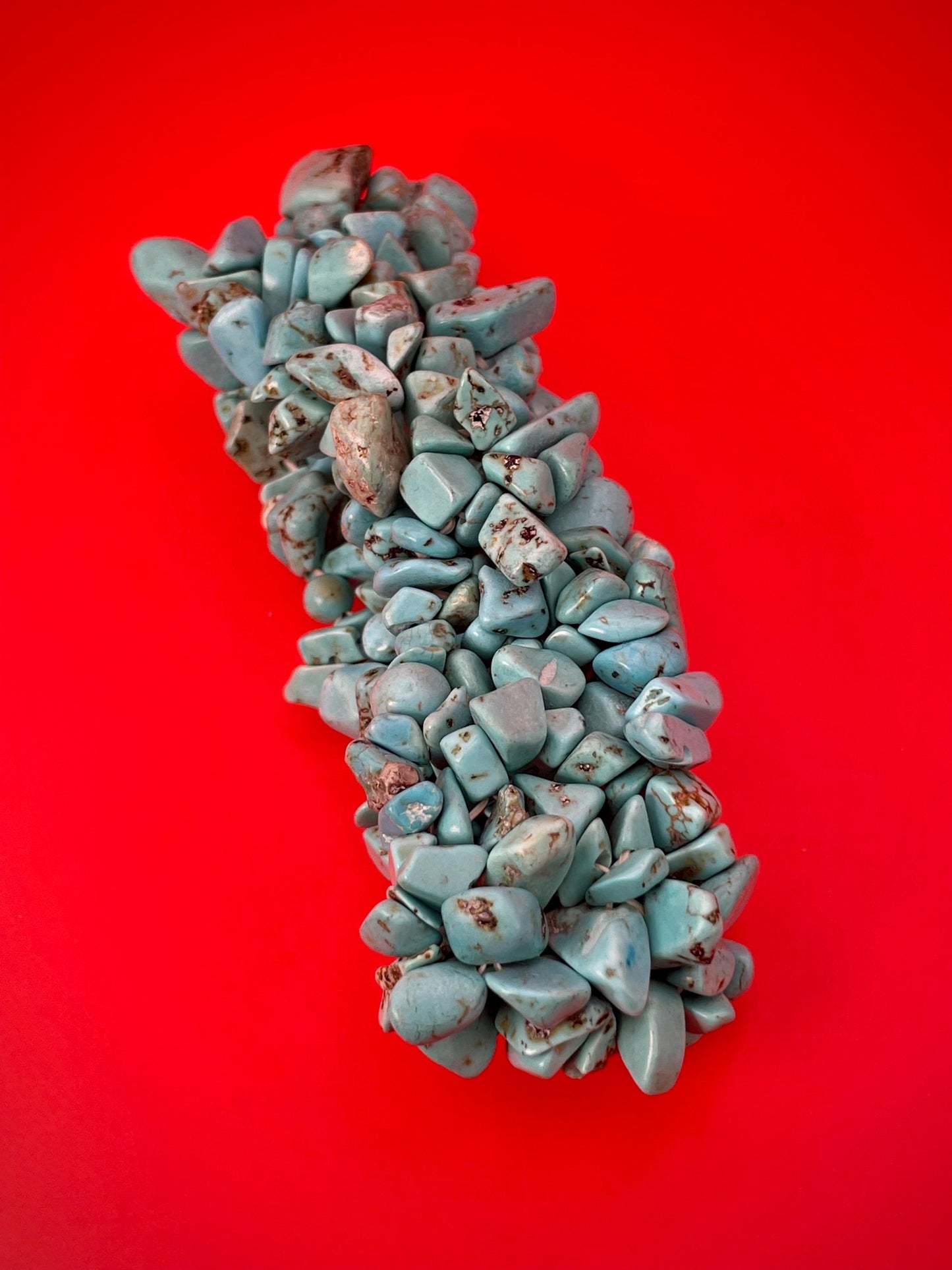 Chunky Turquoise Navajo Style Bracelet 3.25 inches but stretches