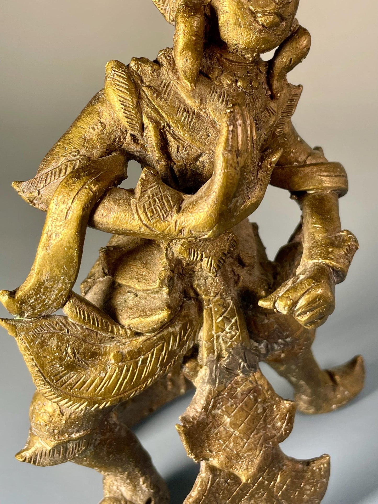 Antique Late 1800s Bronze Thai Dancer  Exquisite Asian Art Collectible