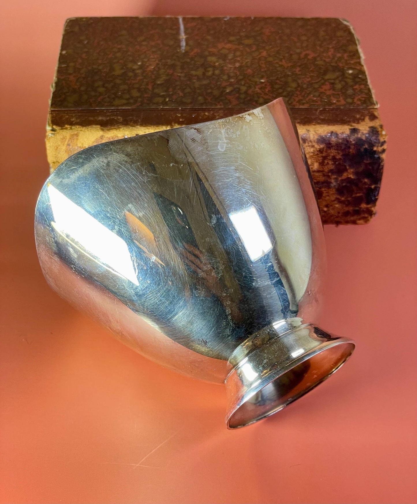 Signed Georg Jensen Style Enamelled Silver Playe Bowl  3.5 inches