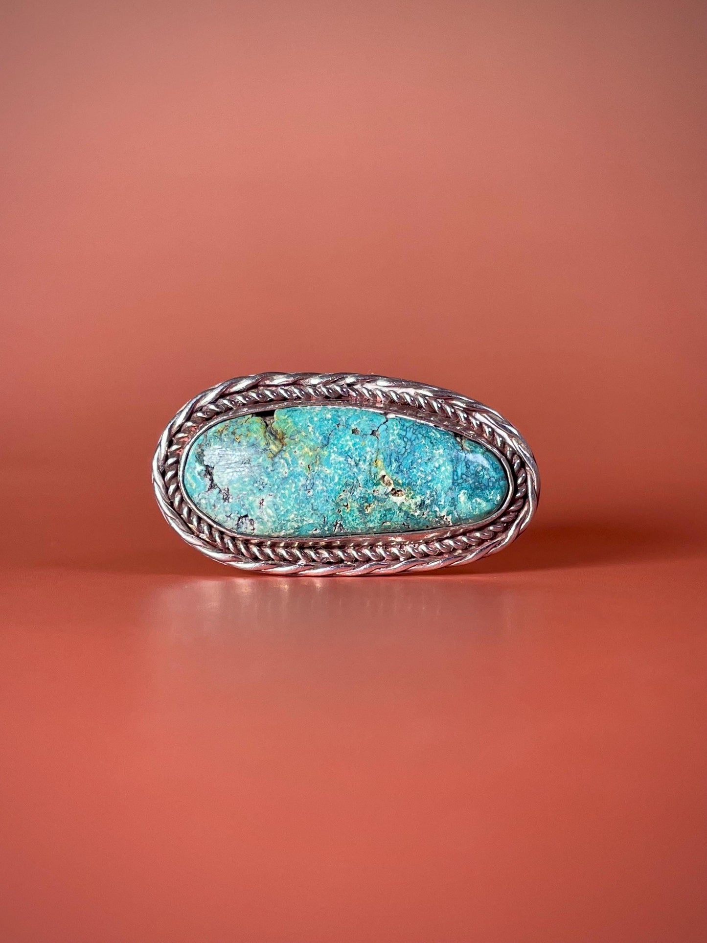 Navajo untested Silver and Turquoise Ring  Size 5