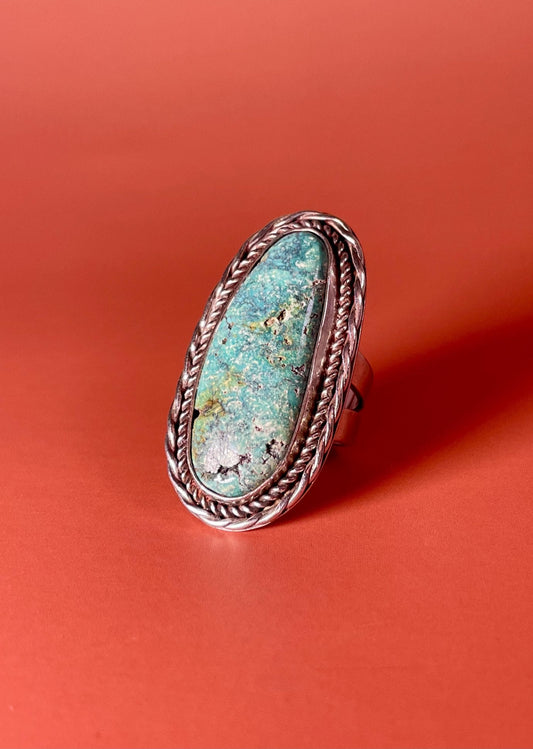 Navajo untested Silver and Turquoise Ring  Size 5