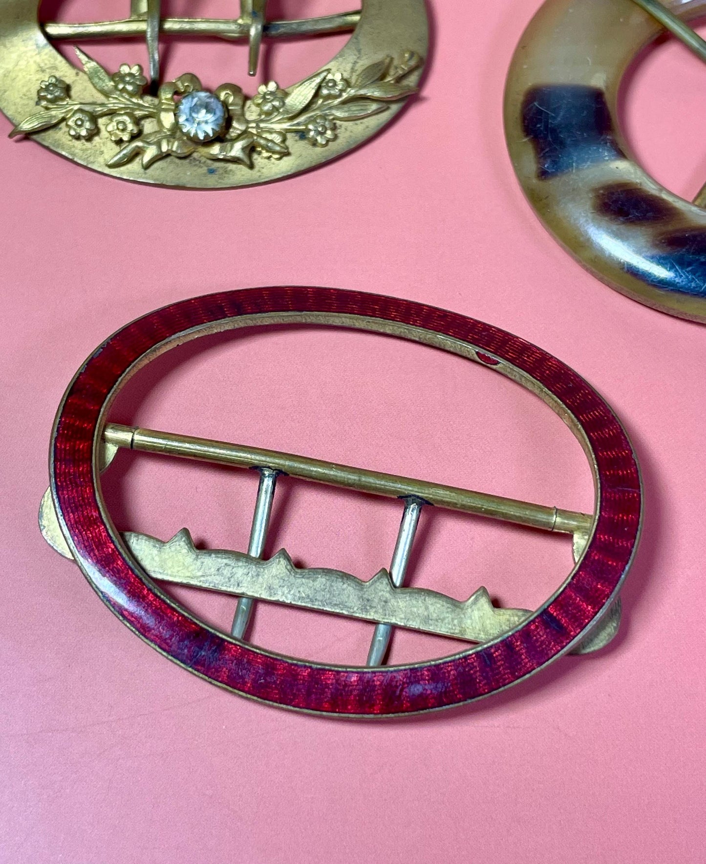 Lot of 3 Ladies Antique Belt Buckles