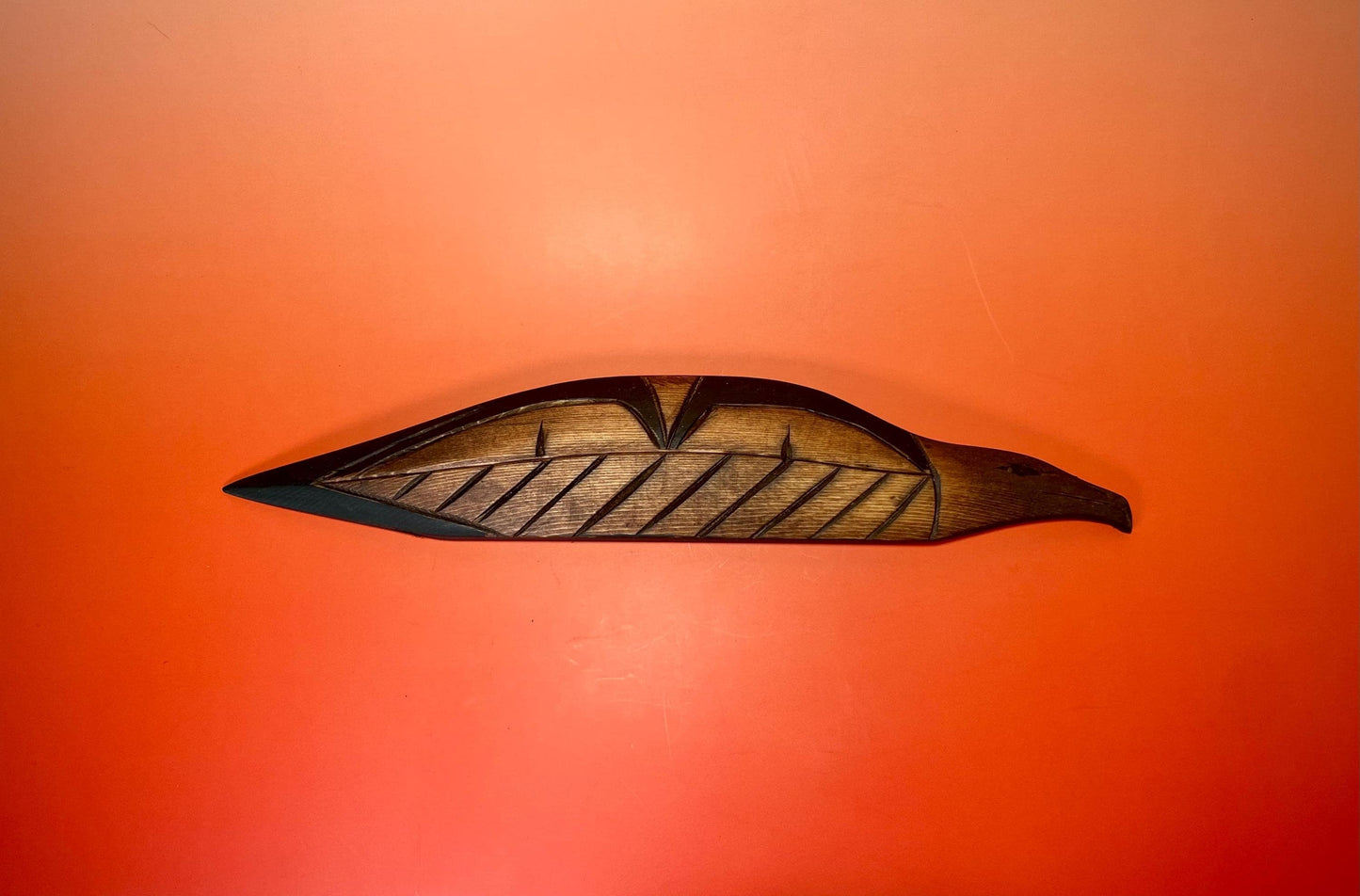 Signed Eagle Feather Carving by Frank and Dora Frenchie  Indigenous First Nations