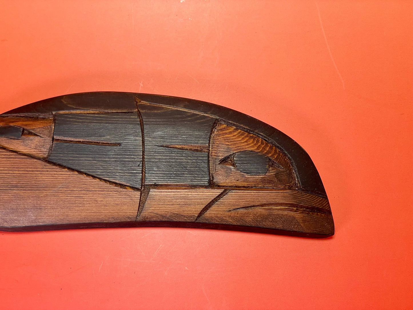 Signed Killer Whale and Raven Carving by Frank and Dora Frenchie  Indigenous First Nations