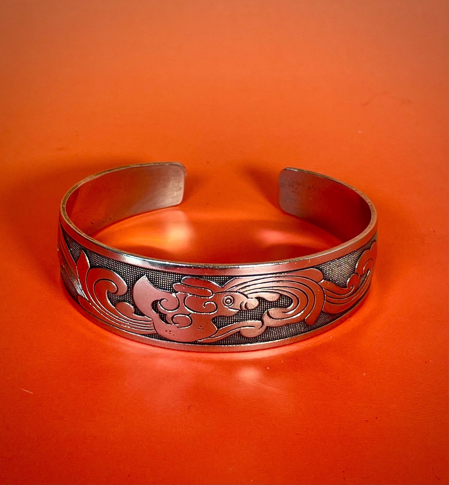 Asian untested Silver Cuff Bracelet  2.75 inches