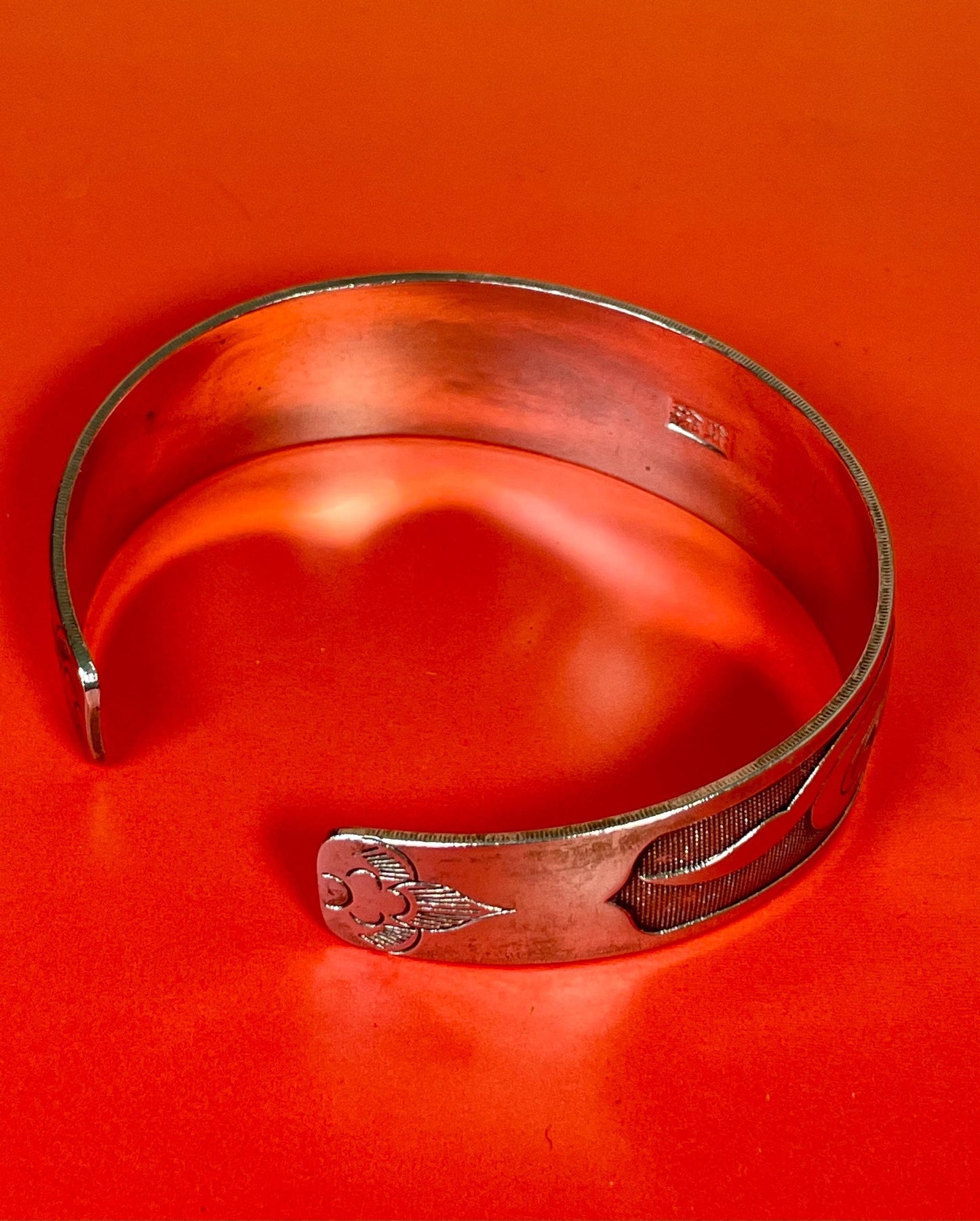 Asian untested Silver Cuff Bracelet  2.75 inches