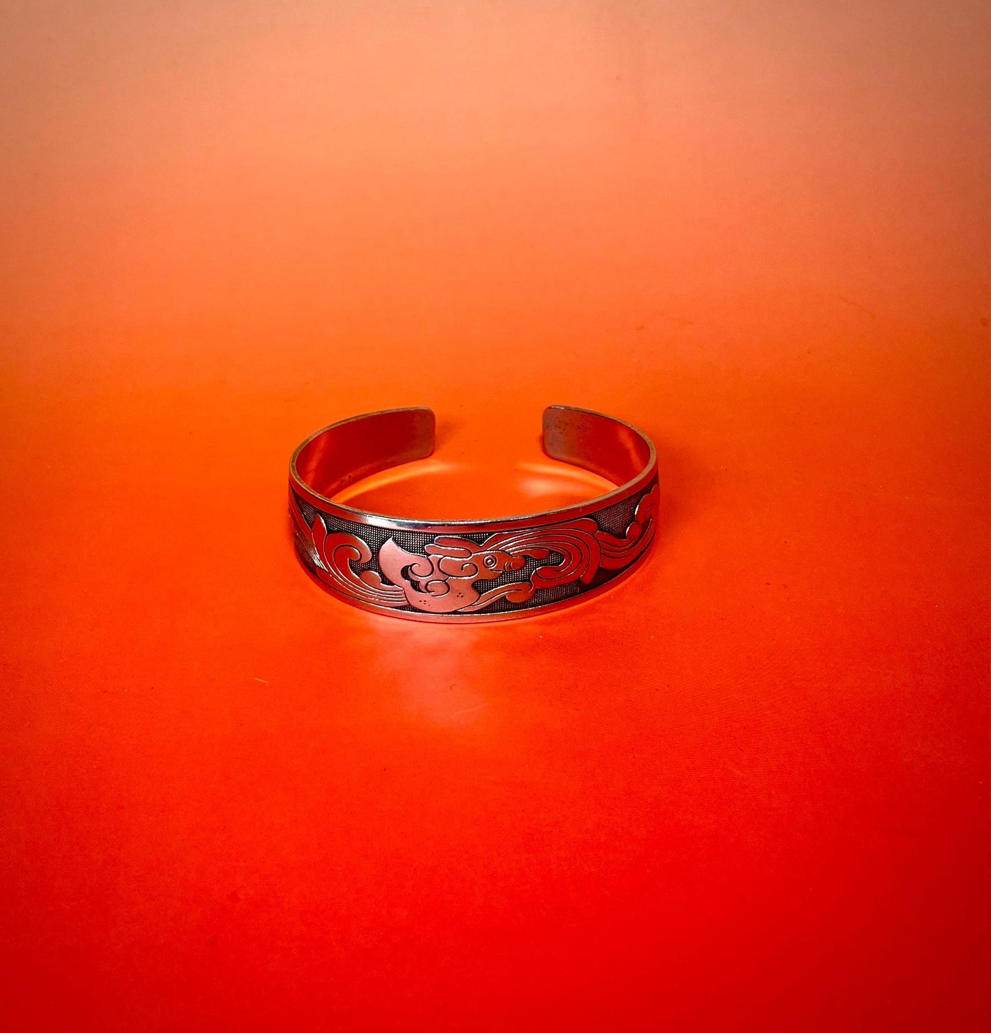 Asian untested Silver Cuff Bracelet  2.75 inches